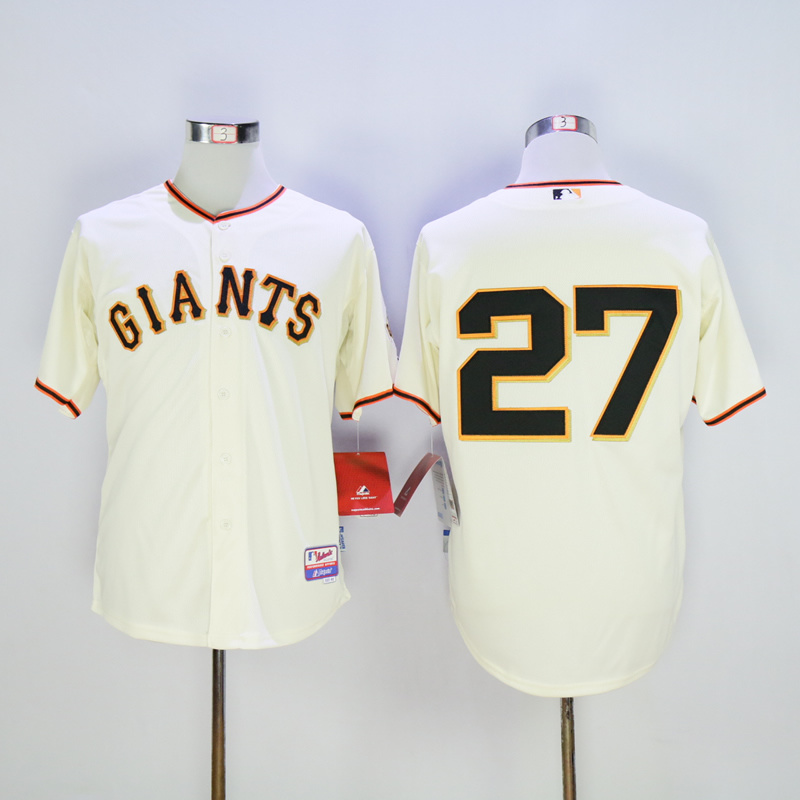 Men San Francisco Giants 27 Marichal Cream MLB Jerseys